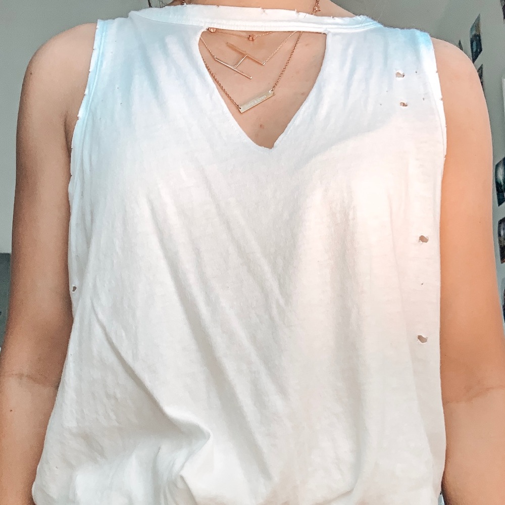 white tank top with holes